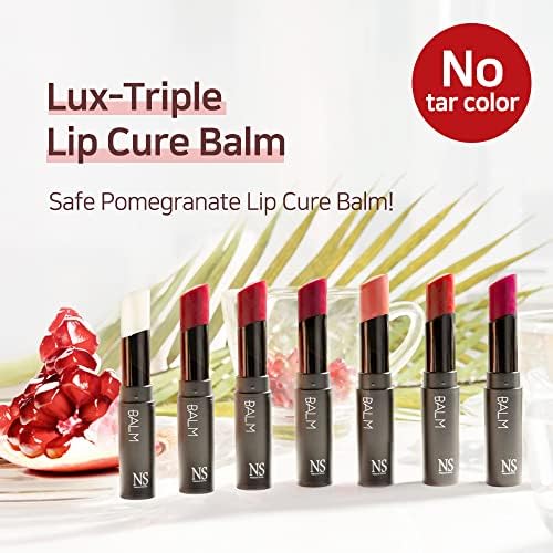 Lux Triple Lip Cure Balm (RABBIT ROSE (Berry Pink)) (+8 more colors) Petrolatum/Paraben Free, Lip Butter,lip balm hydrating,tinted moisturizer (0.17 oz)