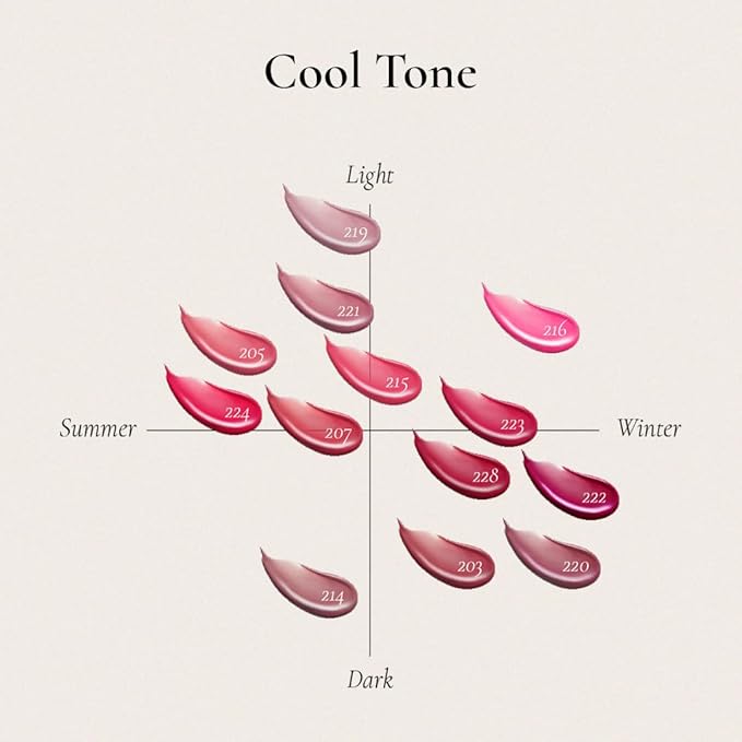 DINTO Blur-Glowy Lip Tint - Glossy Finish, Hydrating, Long Lasting, Lightweight Texture, Non-Sticky, Vegan & Cruelty-Free, K beauty (204 Modestia, 0.11 fl.oz) (30 colors)