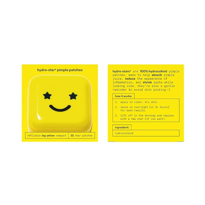 Starface Hydro-Stars, Hydrocolloid Pimple Patches, Absorb Fluid and Reduce Redness, Cute Star Shape, Vegan and Cruelty-Free Skincare (32 Count)