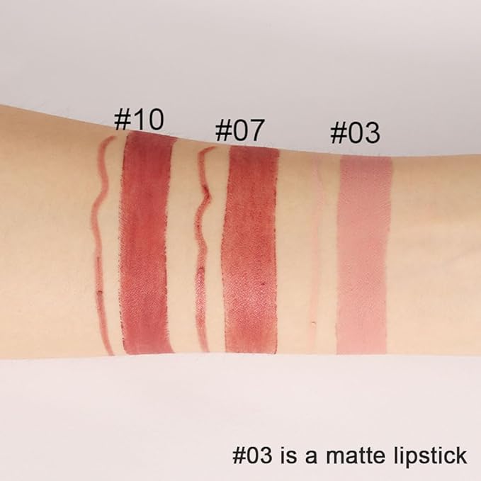 Kaely 2-in-1 Peach Lip Liner & Lipstick Set Kit for Women, Matte Lips Kit with Lip Liner Lip Stains Long Lasting Waterproof 24 Hour Lipstick and Lip Liners Combo Lipliners Pencil Set 03