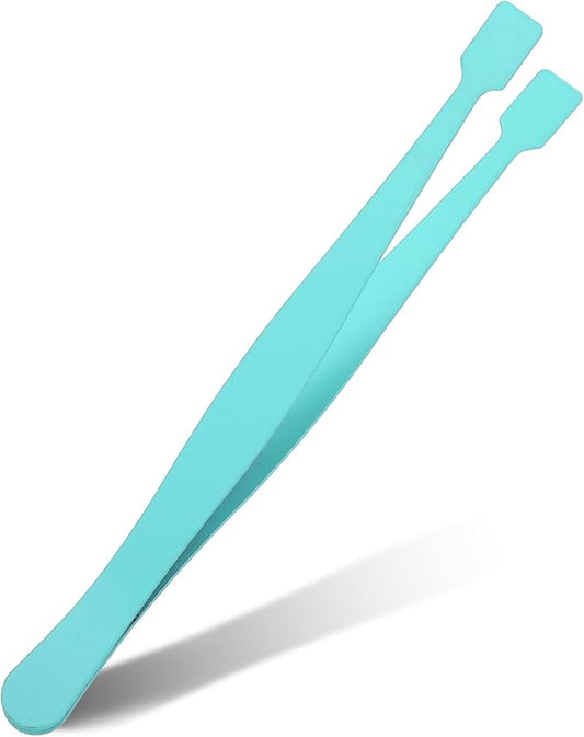 Lash Cluster Tweezers Kit for Individual Eyelash Clusters Stainless Steel Applicator Professional Flat-Tip Applicator for DIY Extensions Safe Blunt Design Ergonomic Handle Easy for Beginners (Blue)