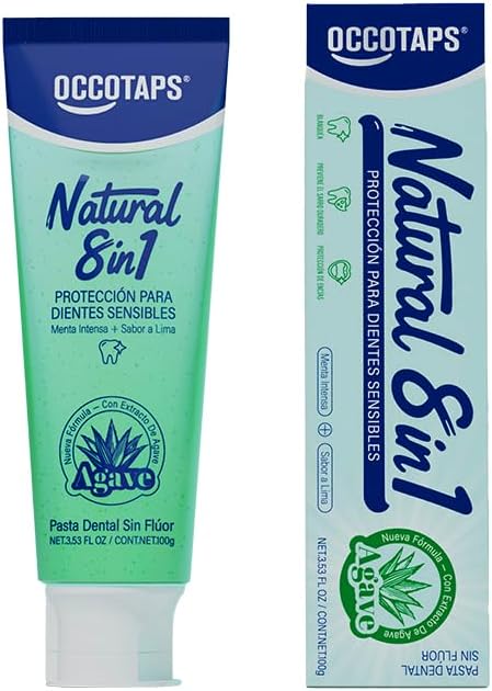 OCCOTAPS Agave Sensitive Toothpaste, Fluoride-Free Natural Whitening Toothpaste for Sensitive Teeth, Gentle Gum Care, Removes Surface Stains, Fresh Mint Herbal Formula, 1Pk US Manufactured