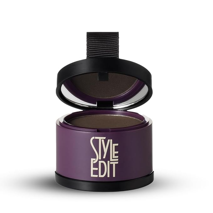 Style Edit Root Touch Up Powder for Dark Brown Hair | Covers Grays and Roots | Mineral-Infused Hairline Concealer - 2 Pack