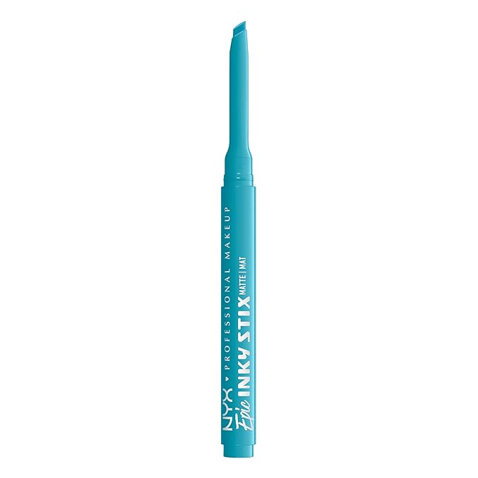 NYX PROFESSIONAL MAKEUP Epic Inky Stix Eyeliner, Mechanical Cream Gel Eyeliner, Waterproof Formula With Up To 24HR Wear - 07 Cyber Cyan (Matte Electric Blue)