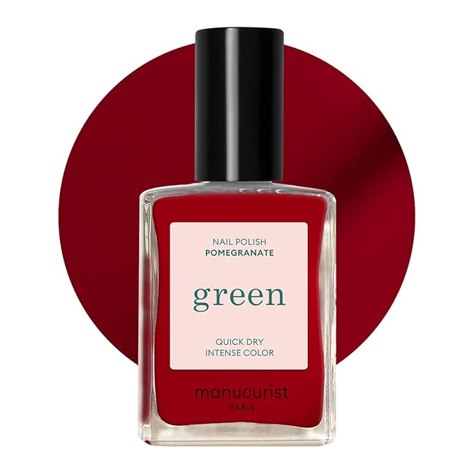 Manucurist Green Nail Polish - Pomegranate (Raspberry Red) - Classic - Professional Manicure Effect Polish - Nail Polish - 15ml
