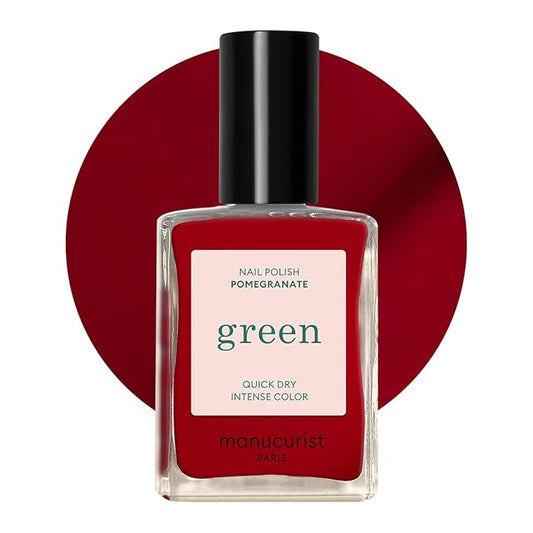 Manucurist Green Nail Polish - Pomegranate (Raspberry Red) - Classic - Professional Manicure Effect Polish - Nail Polish - 15ml