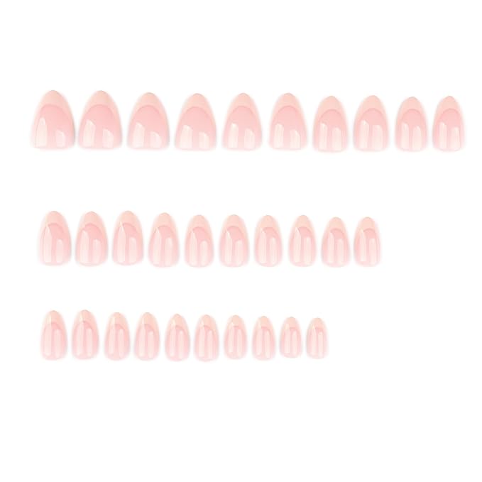 XZMeiLun White French Tips Press On Nails Short Almond, White French Soft Gel Stick On Nails, Designer Reusable Acrylic Nail Press Ons, Fake Nails With Glue On Nail, Wedding False Nail For Women