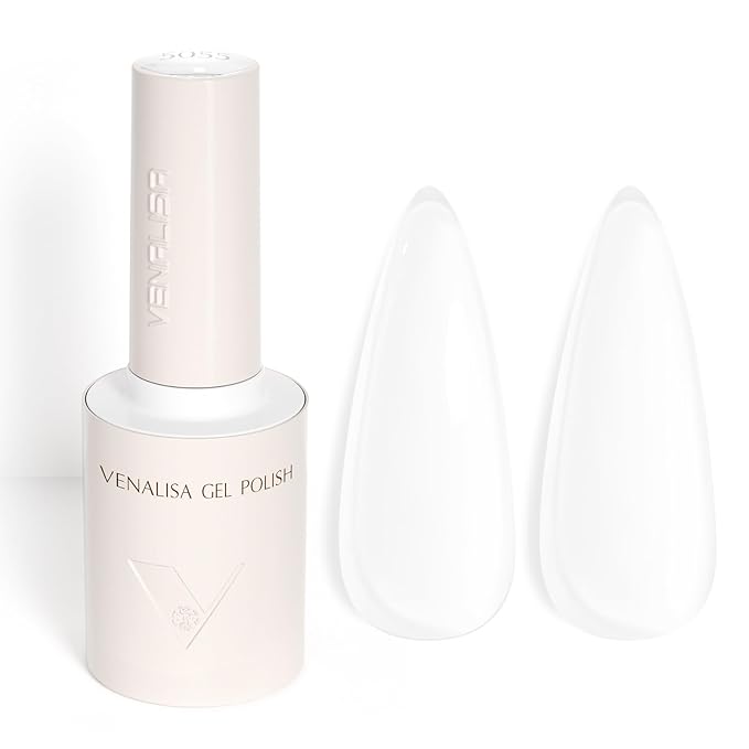 VENALISA Milky White Gel Nail Polish, 1 Pcs Jelly White Gel Polish Color High Gloss Soak Off U V Nail Manicure Salon and DIY at Home Gifts for Women