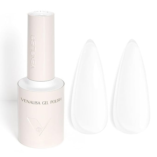 VENALISA Milky White Gel Nail Polish, 1 Pcs Jelly White Gel Polish Color High Gloss Soak Off U V Nail Manicure Salon and DIY at Home Gifts for Women