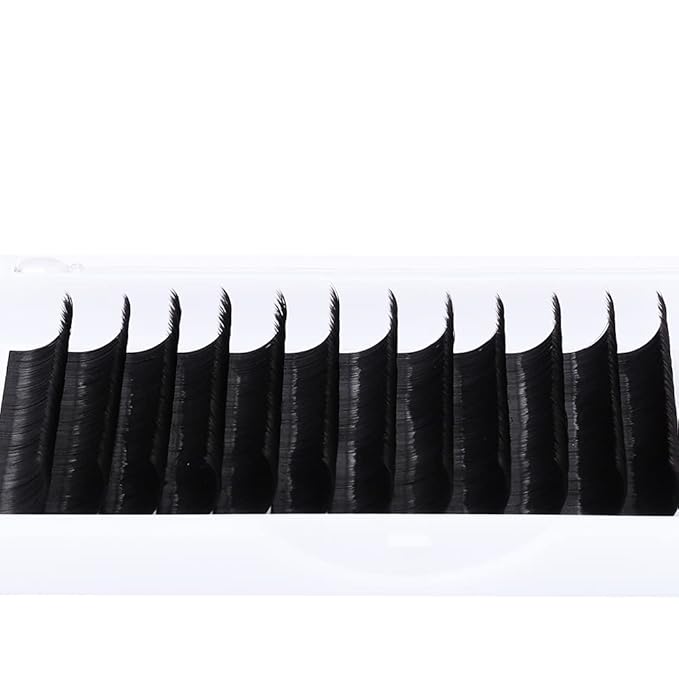 Eyelash Extension B Curl Easy Fan Volume Lashes 0.03-0.10mm Faux Mink Lash Extension Matte Self Fanning Blooming Lashes 8-30mm Supplies (0.07-B, 8-14mm Mixed Tray)