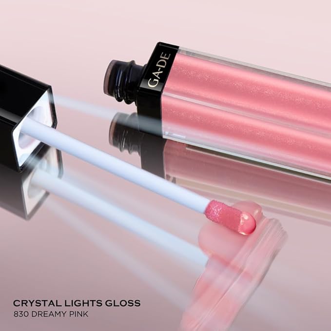 GA-DE Crystal Lights Lip Gloss, 810 - Enriched with Light-Reflecting Crystal Pearls - Smooth Silky, Rich Color - Moisturizes and Adds Shine - 0.2 oz