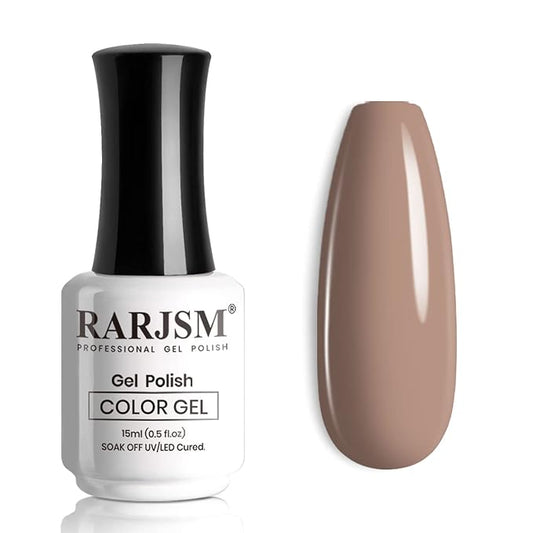 RARJSM Gel Nail Polish Nude Chocolate Brown Milky Gel Nail Polish Opaque Skin Tone 15ml 1 Piece Neutral Colors Soak Off UV LED Cured Nail GelPolish for Nail Art French Manicure Salon DIY Home