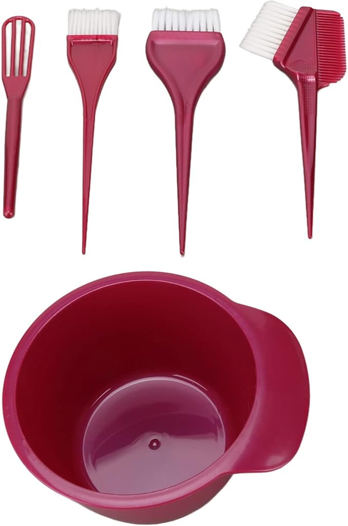 ZJchao Hair Bleach Kit, 5pcs NonSlip with Stirrer Hair Dye Coloring Kit Nylon Fiber Brushes And Mixing Bowl for Professional Dyeing And Styling
