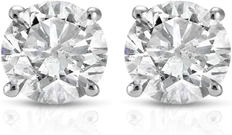 Pompeii 1 Ct TDW Round Cut 14K White or Yellow Gold Diamond Studs Earrings IGI Certified