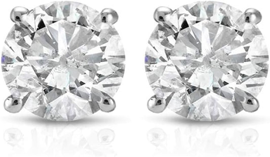 Pompeii 1 Ct TDW Round Cut 14K White or Yellow Gold Diamond Studs Earrings IGI Certified