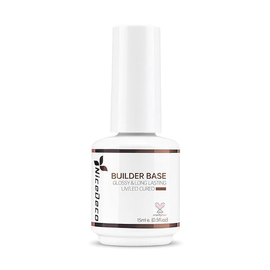 Nicedeco Hema Free Builder Nail Gel Polish 15ML 7 in 1 Clear Base Cruelty Free Vegan Strengthener Gel Hard Gel Extension