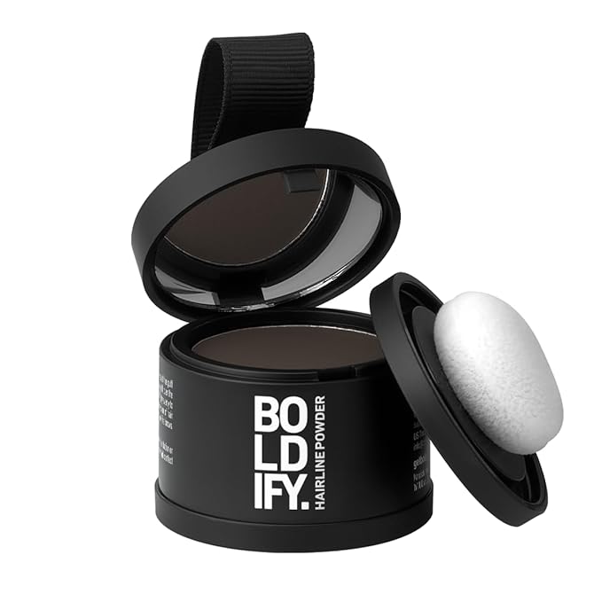 BOLDIFY Hairline Powder - Root Touch Up Hair Color for Gray Coverage - Bald Spot Concealing Hair Powder for Women & Men - 24-Hour Stain-Proof - Ash Brown
