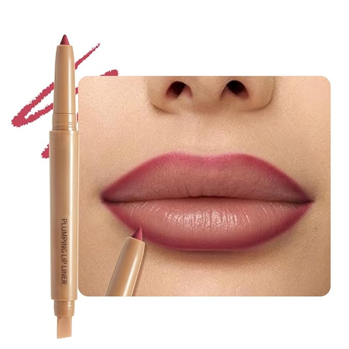 Waterproof Matte Lip Liner Pencil with Silicone Smudger – Long-Lasting Retractable Velvet Crayon, Vegan & Cruelty-Free, Define & Sculpt Lips for Work, Date, Party & Travel (04#, pack of 1)