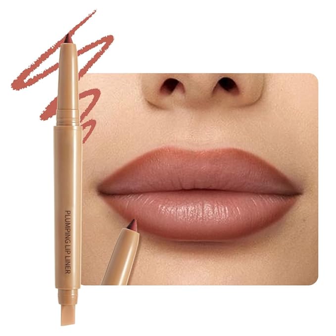 Waterproof Matte Lip Liner Pencil with Silicone Smudger – Long-Lasting Retractable Velvet Crayon, Vegan & Cruelty-Free, Define & Sculpt Lips for Work, Date, Party & Travel (05#, pack of 1)