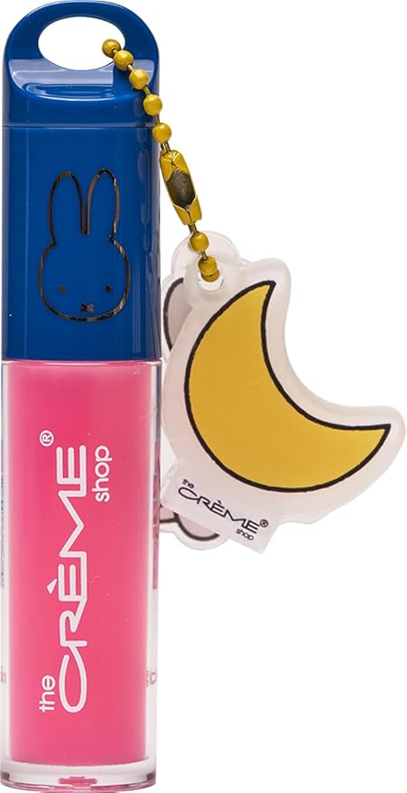 The Crème Shop Miffy Lip Oil with Key Chain and Miffy charms, Gloss Finish, Long Wear, Formulated with Jojoba Oil, Sunflower Oil to hydrate and plump lips, Korean formula - Dragonfruit
