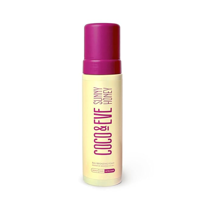 Coco & Eve Sunny Honey Bali Bronzing Self Tanner Mousse - (Ultra Dark) All Natural Sunless Tanning Instant Lotion with Bronzer and Skin Moisturizer (6.7 fl oz)