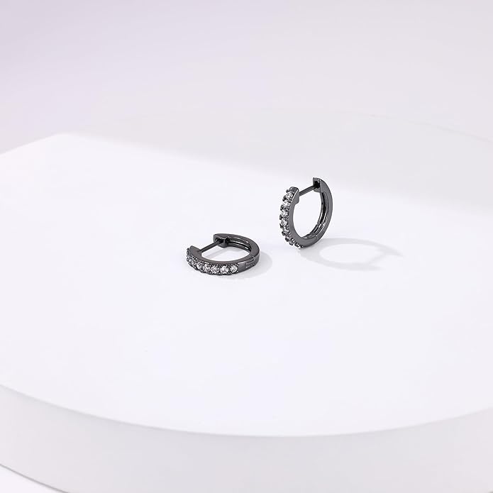 Gacimy Gold Huggie Earrings for Women 14K Real Gold Plated, Small Cubic Zirconia Cartilage Hoop Earrings Cuffs for Women