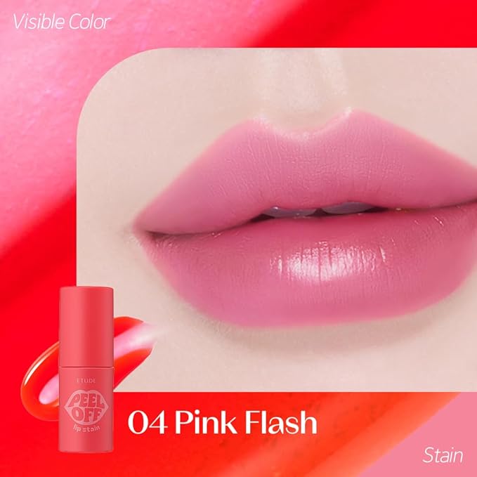 ETUDE Dear Darling Peel Off Lip Stain (Pink Flash) – Teen girl gifts, Hydrating Hydrogel Tint, Long Lasting & Waterproof, High Pigment, Easy Peel Off, All‑Day Color Lip Tattoo