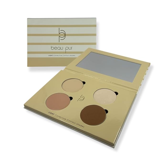 Corrective Contour Palette–Curated Cream & Powder Shades for All Face Shapes and Skin Tones - Sculpt & Define - Optimized, Travel-Friendly - Pure, Cruelty-Free, Made in USA (Light - Fair)