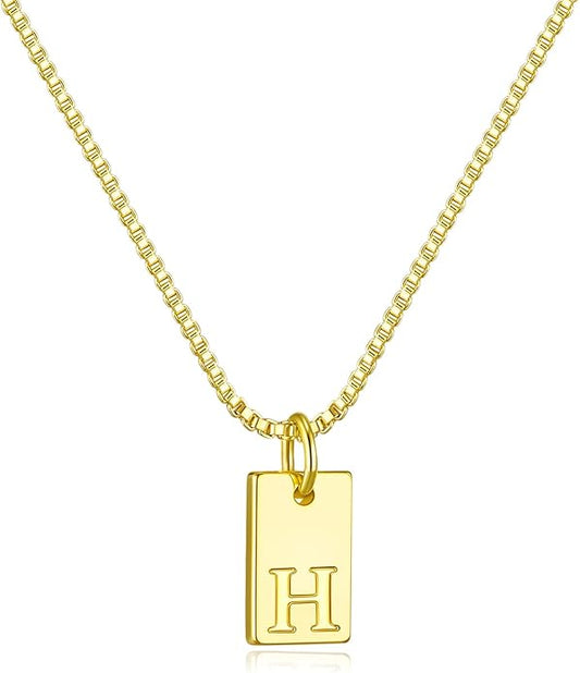 Initial Necklaces for Women 14K Gold Plated Letter Necklace Dainty Name Pendant Necklace Personalized Christmas Gifts for Women Trendy Gold Jewelry