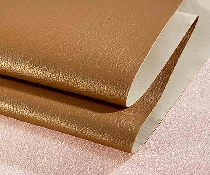 Leather Repair Patch,Self Adhesive Leather Repair Tape for Damaged Leather Furniture, Sofa Seating,Car Seats (Dark Gold,19x50 inch)