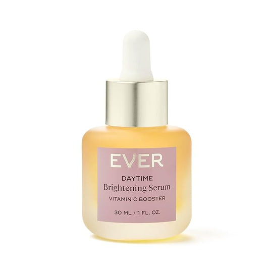 EVER Daytime Brightening Serum – 10% Vitamin C + Hyaluronic Acid Illuminating Booster, Targets Dark Spots & Uneven Tone, Vegan & Clean (1 oz / 30 mL)
