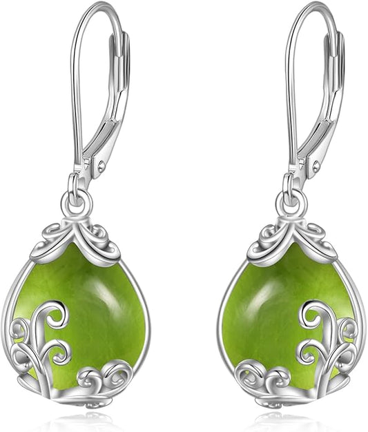 POPLYKE Celtic Filigree Teardrop Drop Dangle Earrings Sterling Silver Leverback Earrings Jewelry for Women