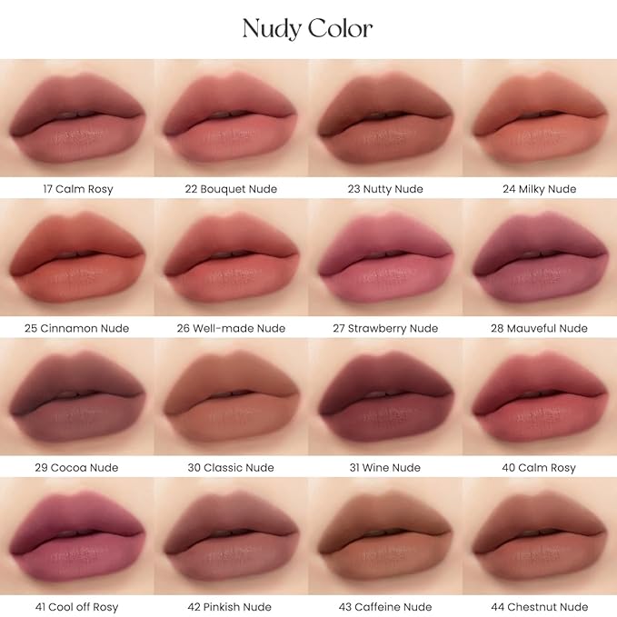 Peripera Ink the Velvet Lip Tint - High Pigment Color, Longwear, Weightless, Gluten-Free, Paraben-Free (043 Caffeine Nude)