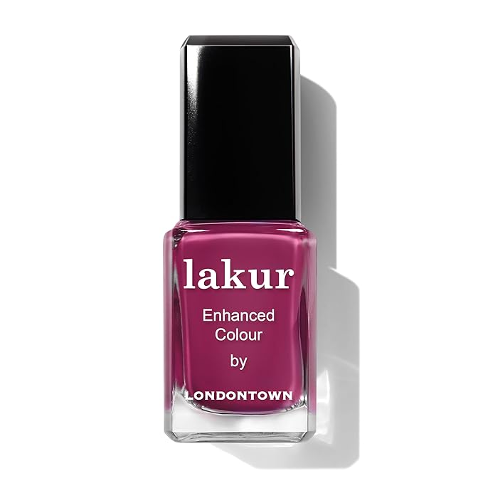 LONDONTOWN lakur Nail Polish - Chip-Resistant, Non-Toxic, Conditions & Hydrates Nails | Glossy Fruity Sangria Purple, Teeny Kini, .40 fl oz