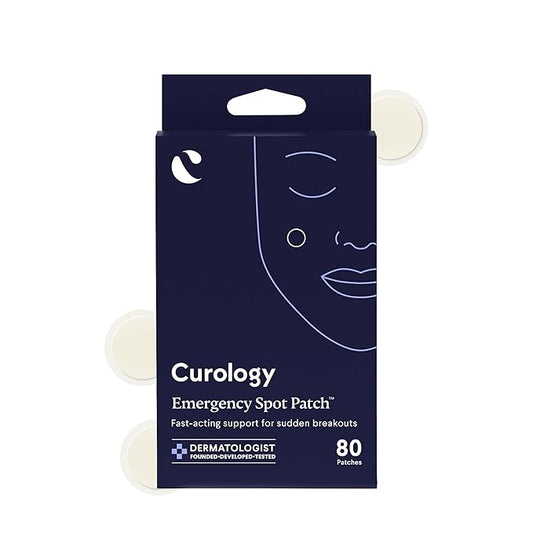 Curology Emergency Spot Pimple Patches for Face, Stocking Stuffer Gifts, Hydrocolloid Pimple Patches Fast-Acting, 80 Count