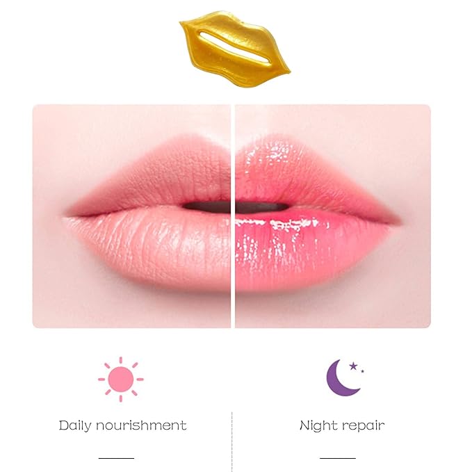 30PCS Collagen Lip Masks,Crystal Moisturizing Gel Sheet Lip Patches for Mouth Care & Anti-Chapped, Smoothing Lines, Plumping Your Lips Attractive, Gold