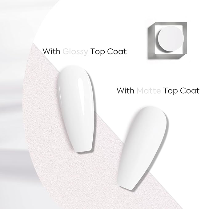 VENALISA White Gel Nail Polish, 1 Pcs Pure White Hema-free Nail Polish Gel Soak Off UV Gel DIY at Home Manicure Salon Nail Art For Girls Women