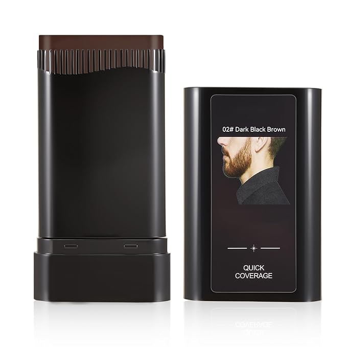KGAJSGH Beard Touch-Up for Men, Instant Gray Hair Cover Stick, Built-In Comb for Seamless Blending, Cream Concealer, Quick Temporary Cover