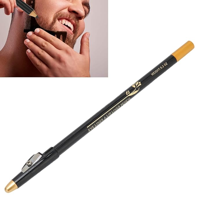 Beard Pencil Filler - Professional Beard Care Kit with Shaping Tool for Styling and Liner (Black)
