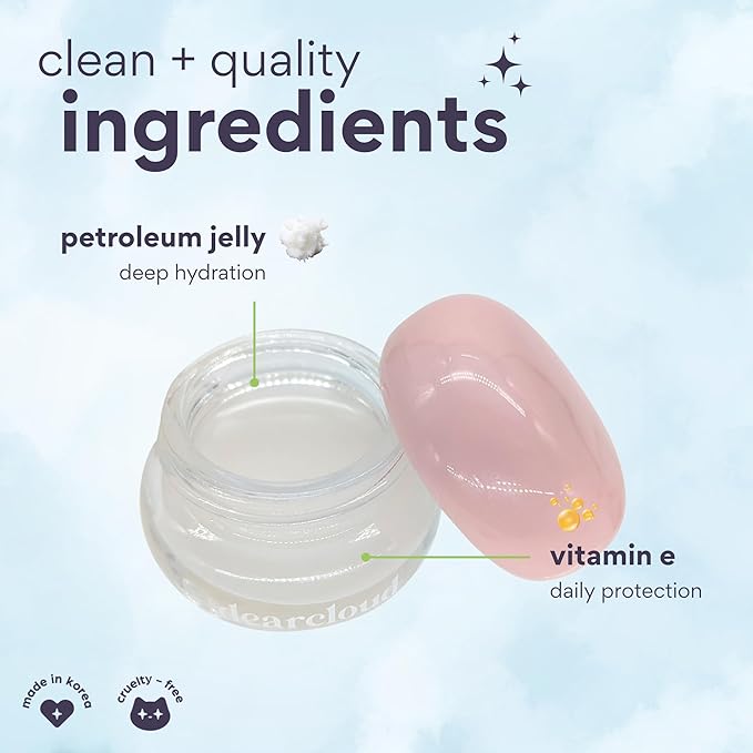 dearcloud Dewy Lip Jam – Hydrating Lip Balm & Gloss with Vitamin E, Korean Skincare (Crystal)