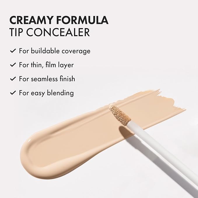 LUNA Long-Lasting Tip Concealer Cover-Fit (#0.7 Ivory) Full Coverage, for Under Eye Dark Circles, Fine Lines, Redness & Discoloration, Korean Makeup 0.26 Fl Oz, Mother's day gift