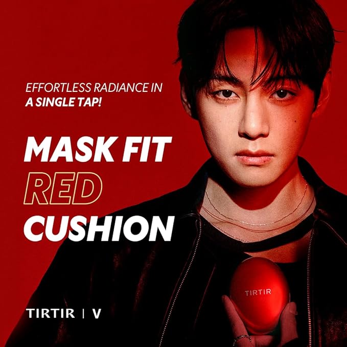 TIRTIR Mask Fit Red Cushion Foundation | Japan's No.1 Choice for Glass skin, Long-Lasting, Lightweight, Buildable Coverage, Semi-Matte (25N Mocha, 0.63 Fl Oz (Pack of 1))