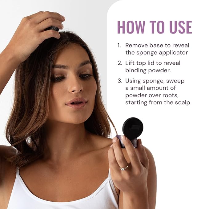 Style Edit Root Touch Up Powder for Black Hair | Cover Up Hair Color for Grays and Roots Coverage | Mineral Infused Binding Hairline Powder 2 Pack