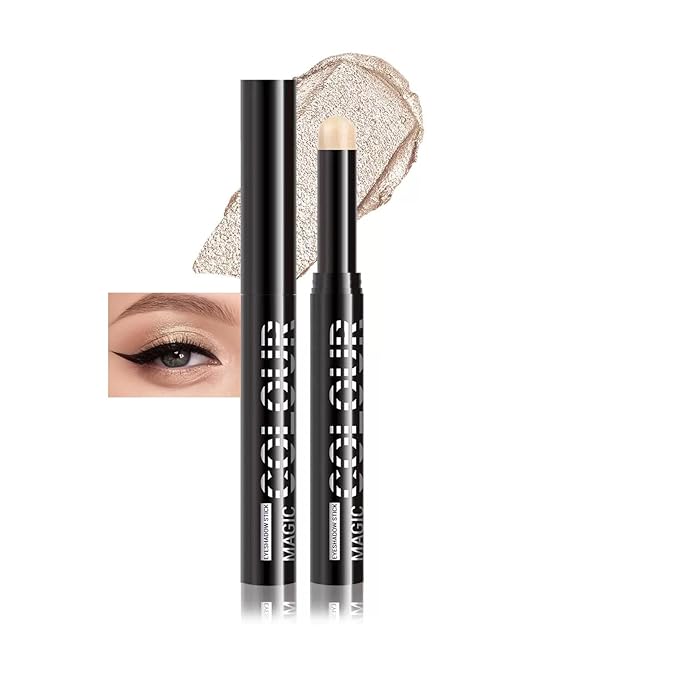 Instant Set Cream Eyeshadow Crayon, Shimmer Glitter, Waterproof, Creamy Texture, Perfect for Travel & Daily Makeup, Multiple Shades Available (10#)