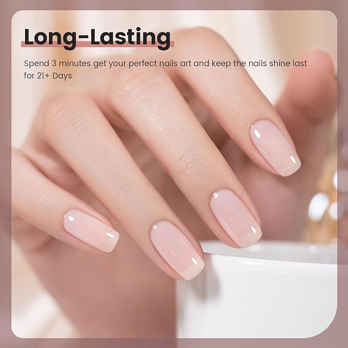 RARJSM Nude Gel Nail Polish Soft Pink Neutral Skin Tone Sheer Jelly Gel Polish 1PC 15ml Single Bottle Creamy Transparent Pale Pink Nail GelPolish Soak off UV LED Cured for Home Salon DIY Manicure