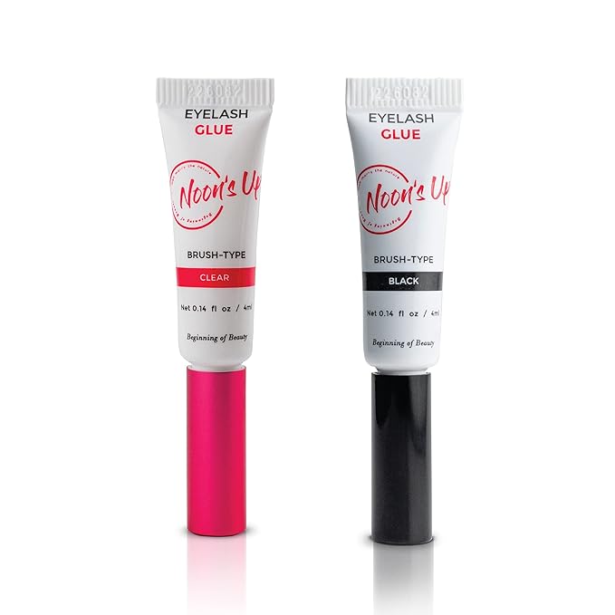 NOON'S UP Black Eyelash Glue - Super Strong Hold, Waterproof, Hypoallergenic Adhesive for Sensitive Eyes (0.14 Fl. Oz.)