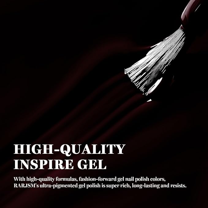RARJSM Black Cherry Red Gel Nail Polish 1PCS 15ML Long Lasting Opaque Milky Deep Dark Red Creamy Gelpolish Soak off U V Curing Required Nail Art French Manicure Salon DIY at Home
