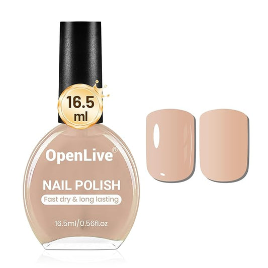 OpenLive 16.5ml Nude Pink Nail Polish Large Volume Quick Drying Light Pink Nail Polish, Fast Drying and Long Lasting Color Nail Art DIY Home Manicure Gift for Women