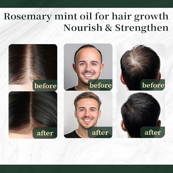 NP NATURES PHILOSOPHY Hair Growth Oil + Eyelash Growth Serum Set, Rosemary Mint Oil for Hair Growth, Prostaglandin-Free Lash & Brow Enhancing Serum, Vegan, Aussie Formula for Men Women