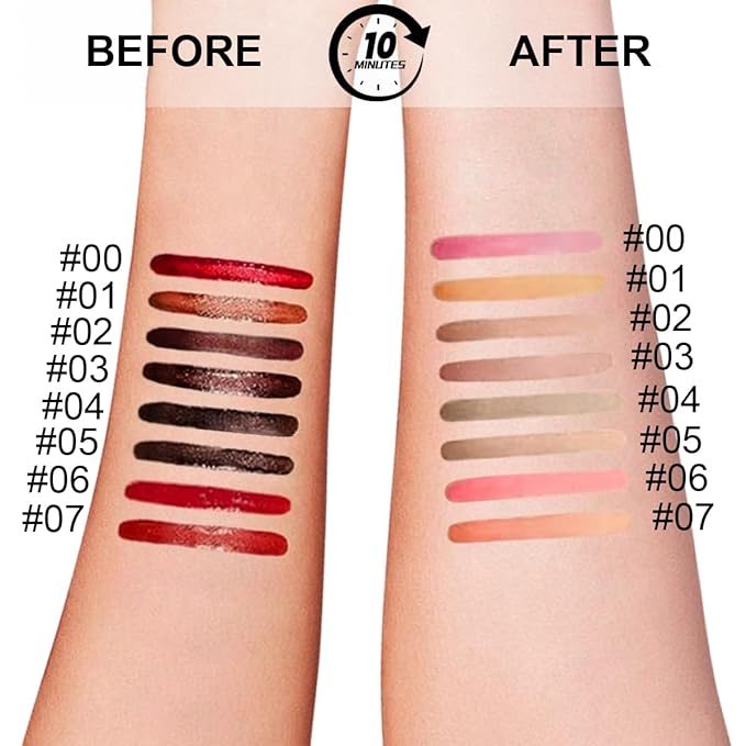 Peel Off Lip Liner Stains for Women, Long Lasting Waterproof Matte Finish Lip Tint Stains with Tweezer Kit, Transfer Proof, Easy to Use, Peel Off Liquid Lipstick for All Skin Types, #5 Light Brown